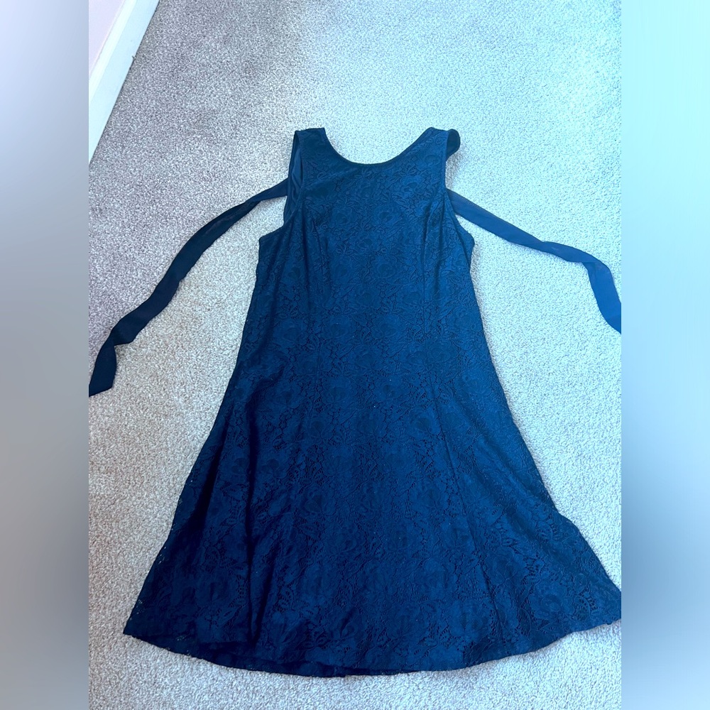 Speechless sleeveless navy lace A line tie back dress juniors size XXL